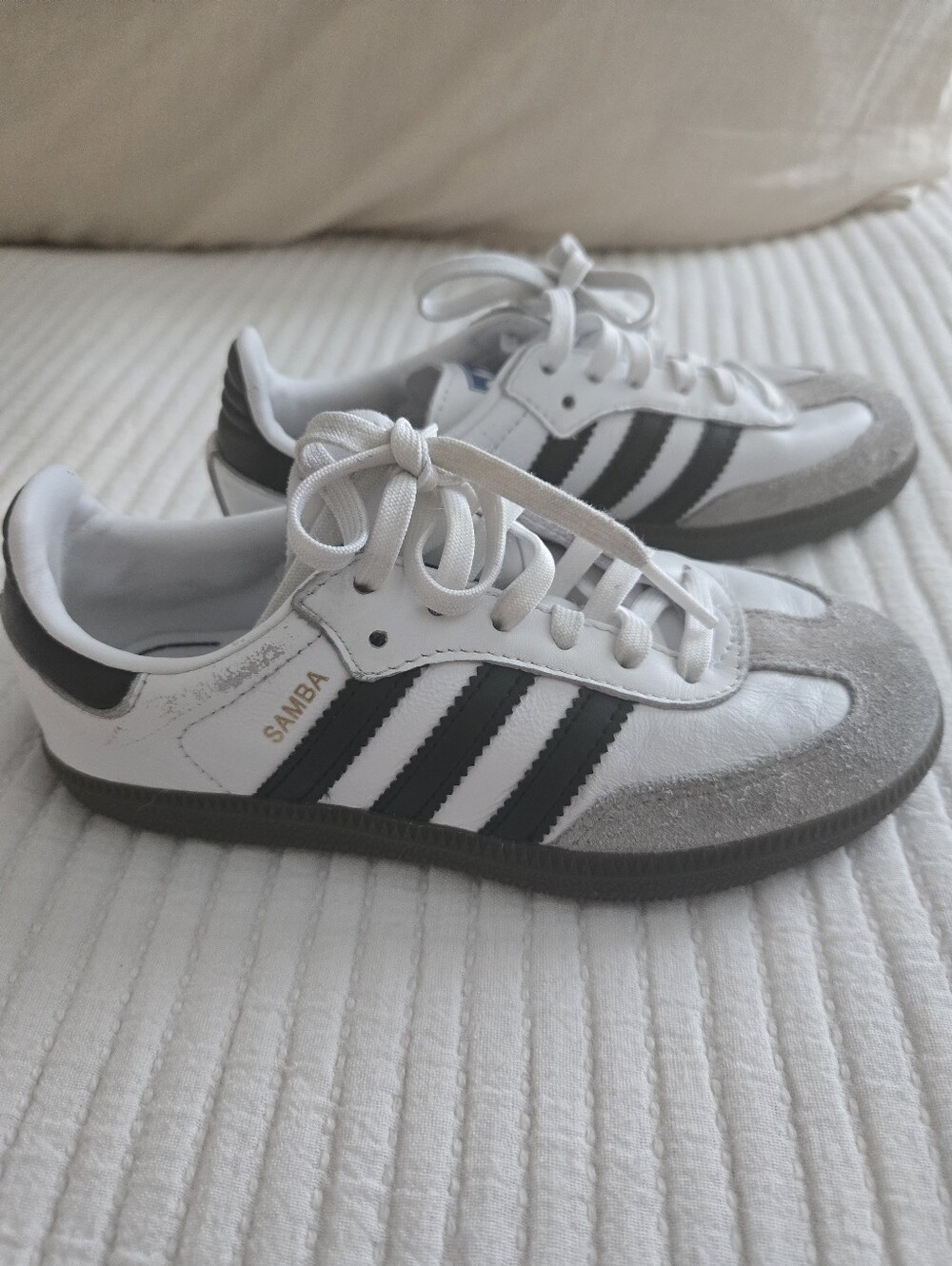 adidas Originals Kids Samba OG Sneakers White Black Size 12K